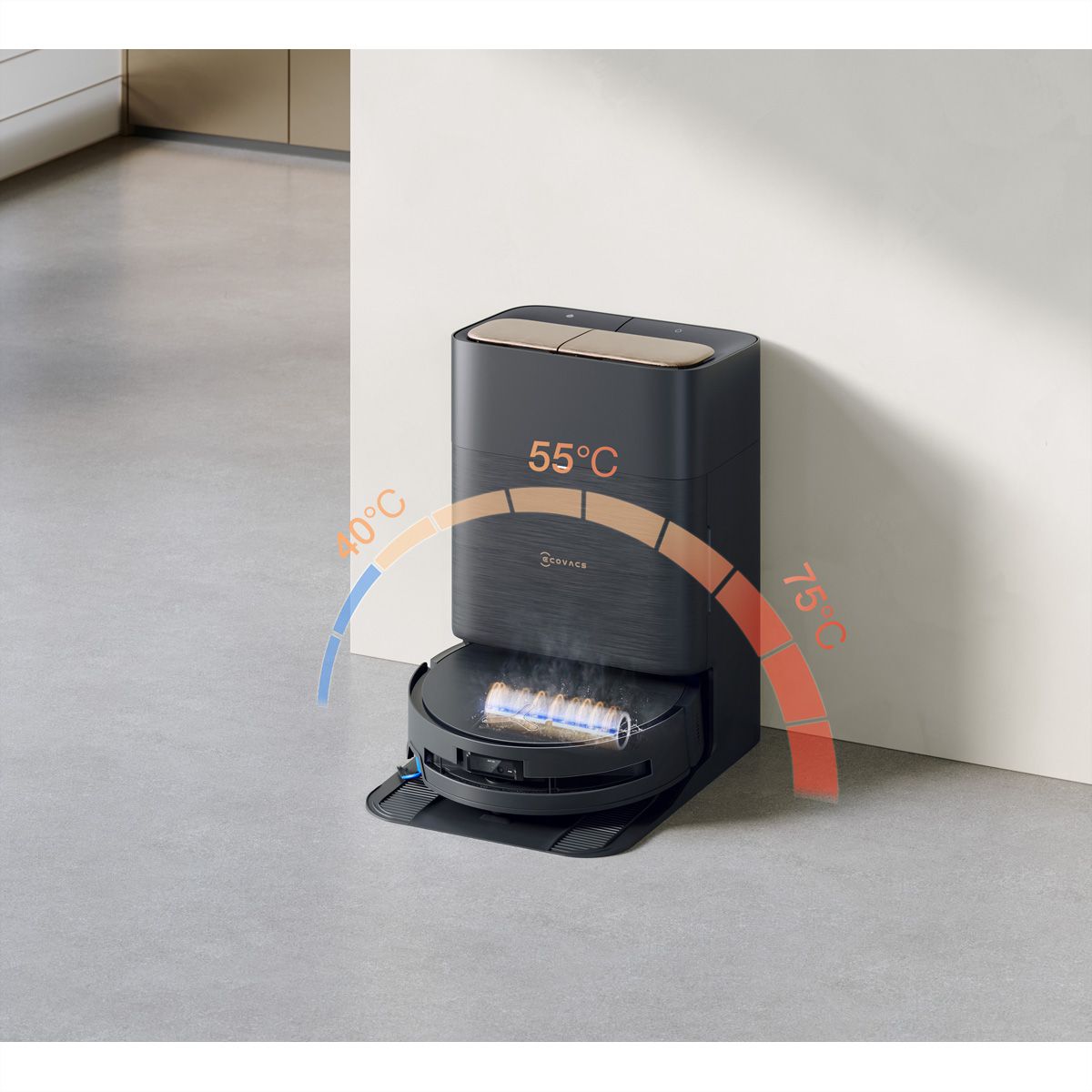 Ecovacs Aspirateur robot DEEBOT X9 PRO OMNI, noir