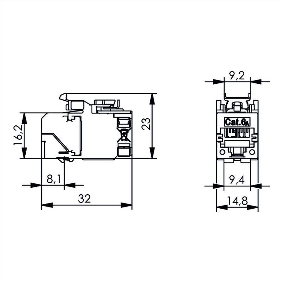 TELEGÄRTNER AMJ-SL Modul Cat.6A (Class EA) (nach ISO/IEC), 2 St.