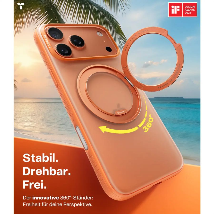 Torras Ostand R Fitness Case, iPhone 17 Pro, MagSafe, orange