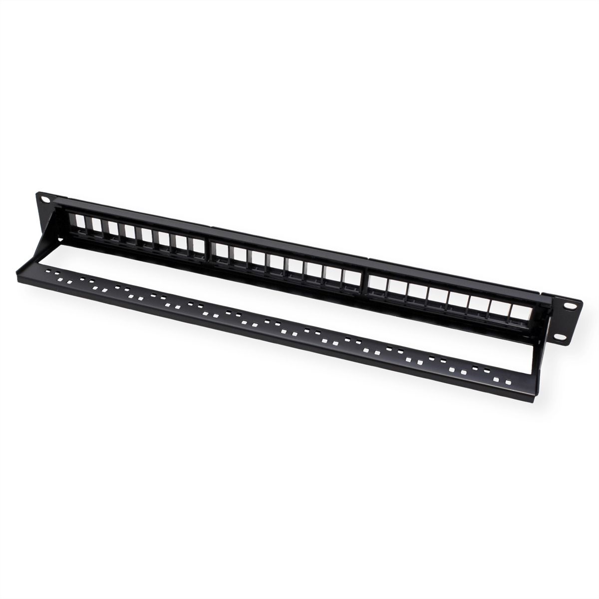 VALUE 19-Zoll-Keystone-Modulträger, 24 Ports, 1HE, ungeschirmt, schwarz