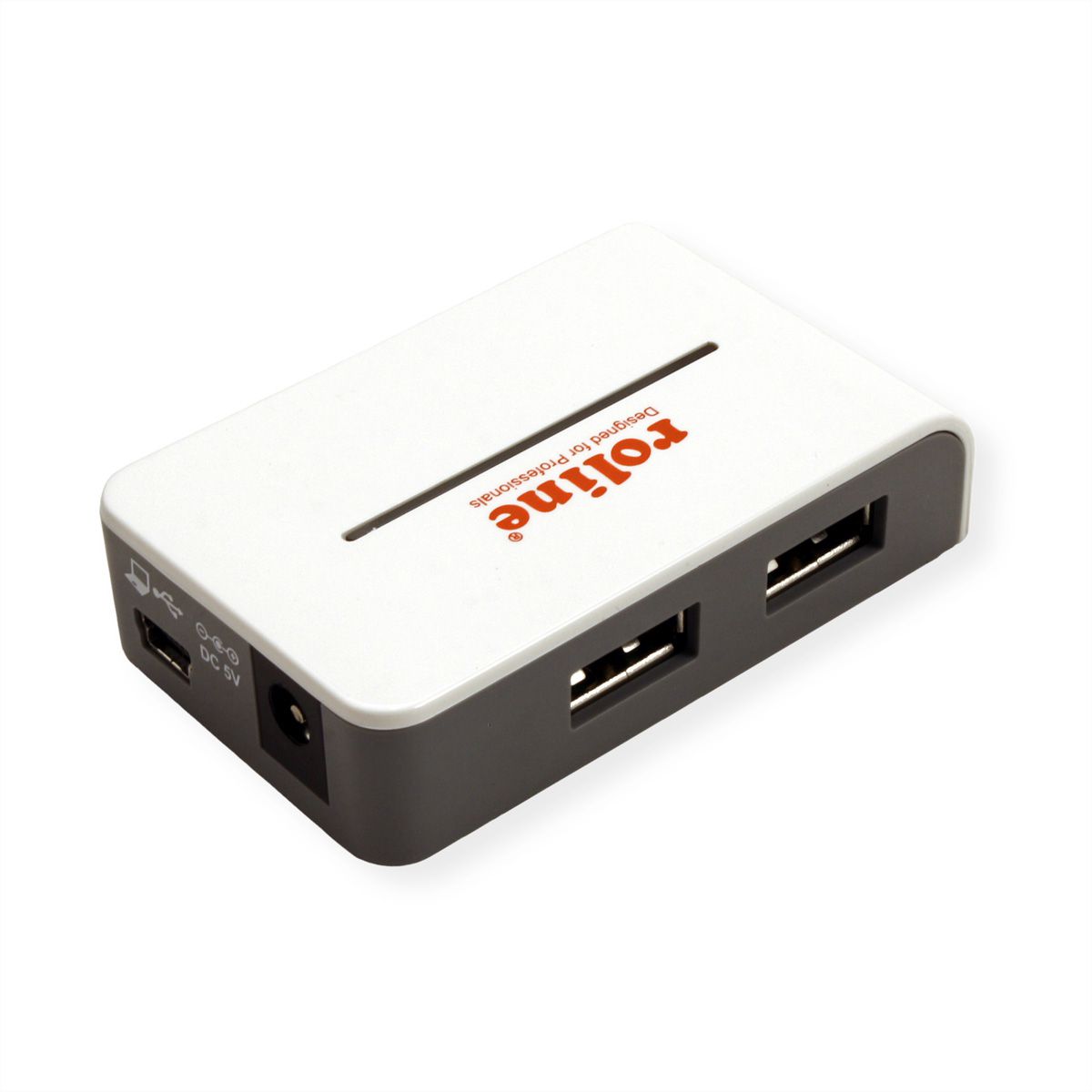 ROLINE Hub USB 2.0 "Black and White", 4 ports, avec alimentation