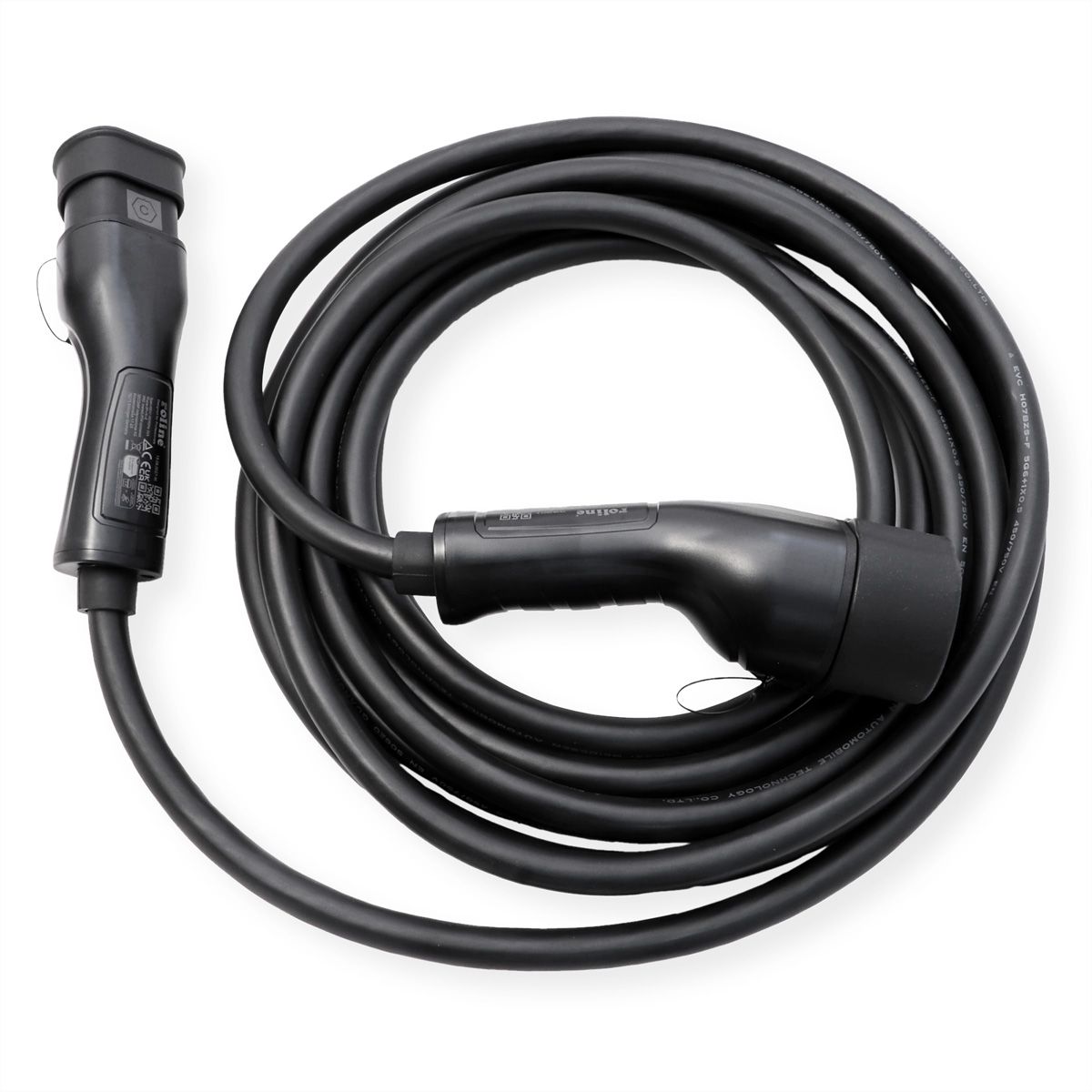 ROLINE E-Auto Ladekabel Typ2, 3-phasig, 480VAC (3P+N+E), 32 A, 22 kW, 7,5 m