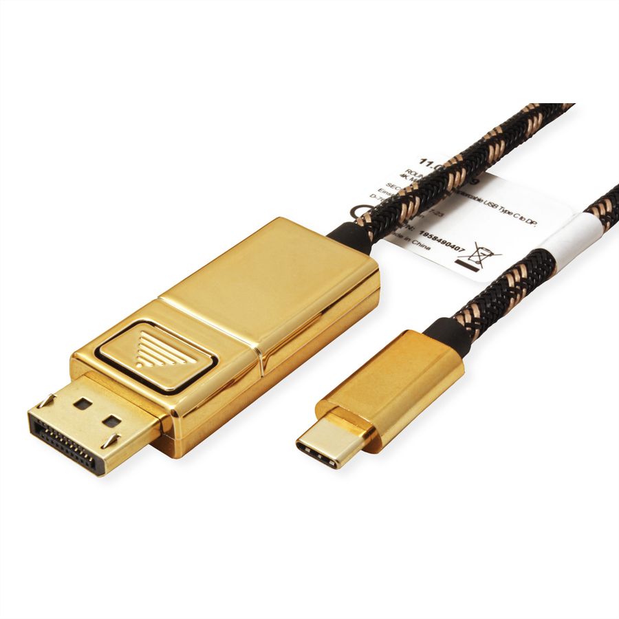 ROLINE GOLD Câble adaptateur USB-C - DisplayPort, v1.2, M/M, 2 m
