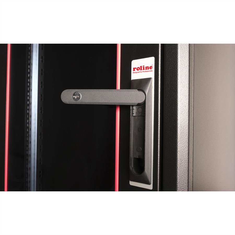 ROLINE 19-Zoll Netzwerkschrank Basic 22 HE, 600x800 BxT Glastür schwarz