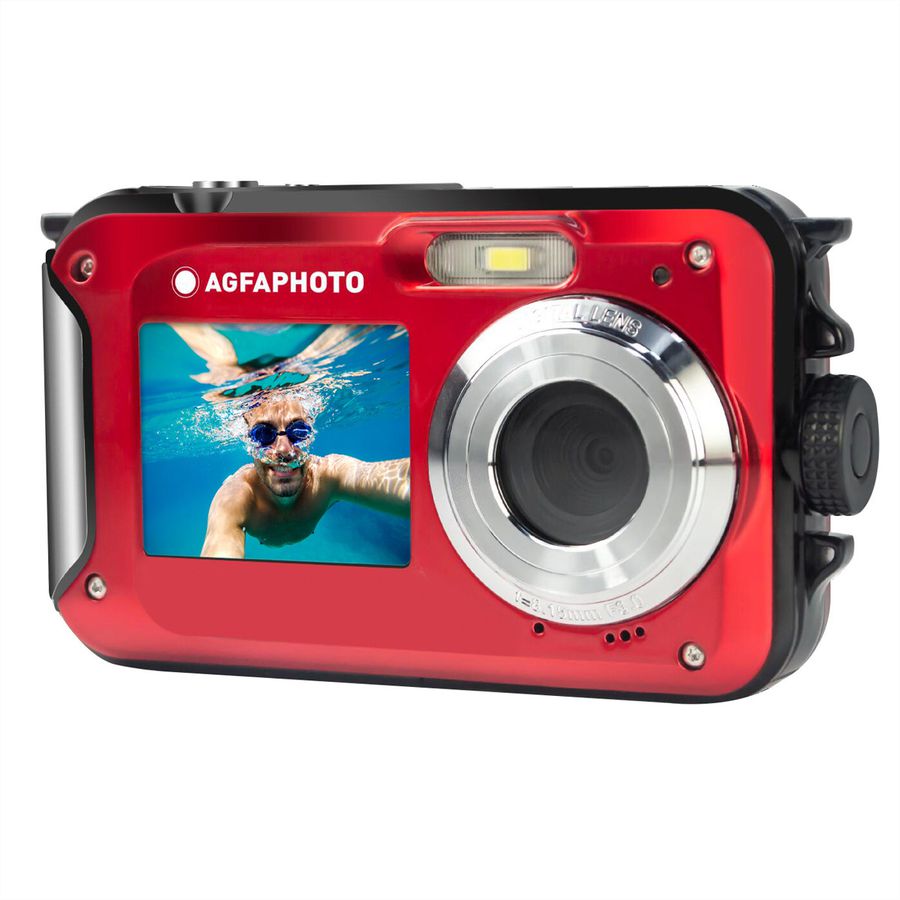 Agfa Appareil photo WP8000 rouge , Double écran, flash, étanche jusqu'à 3 m