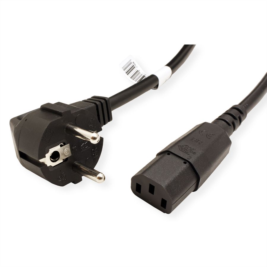 BACHMANN Câble d'alimentation droit, noir, 1,0 m, noir, 0,5 m
