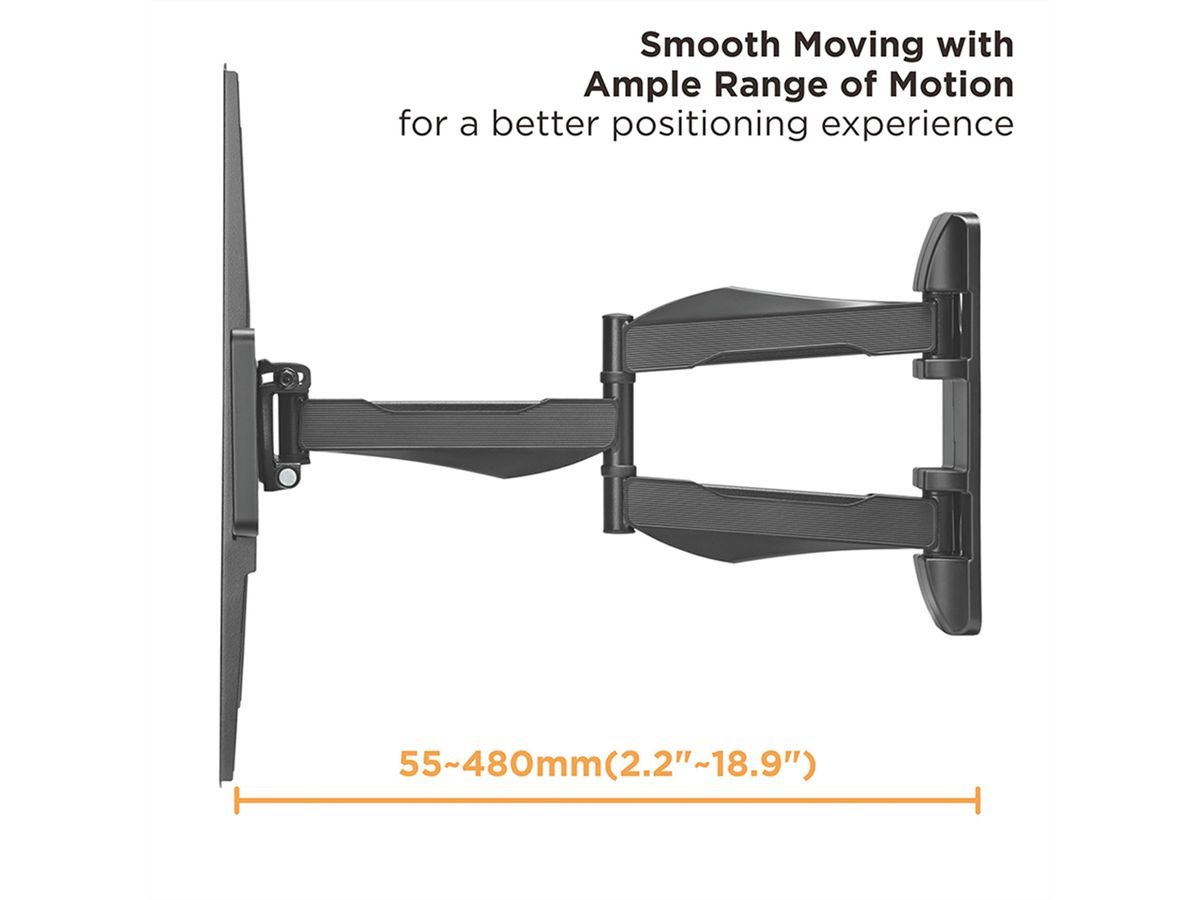 VALUE TV-Wandhalterung, flexibel, elegant, 37-80 Zoll, bis 35 kg