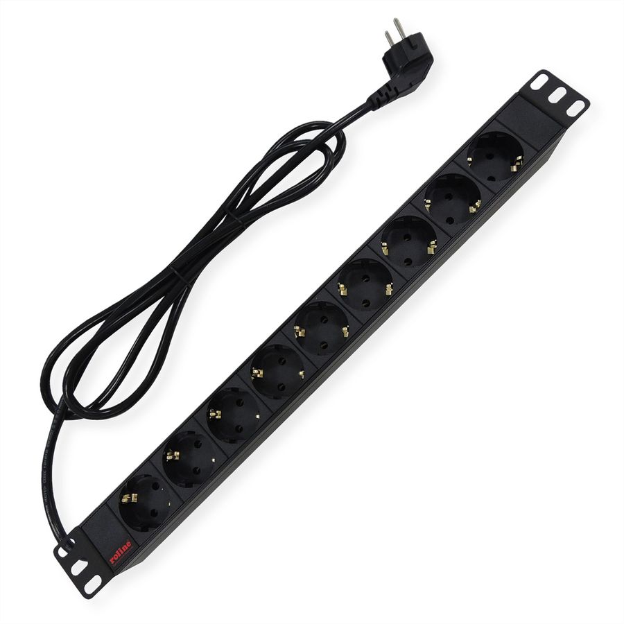 ROLINE 19-Zoll-Steckdosenleiste 9fach, schwarz, 2 m