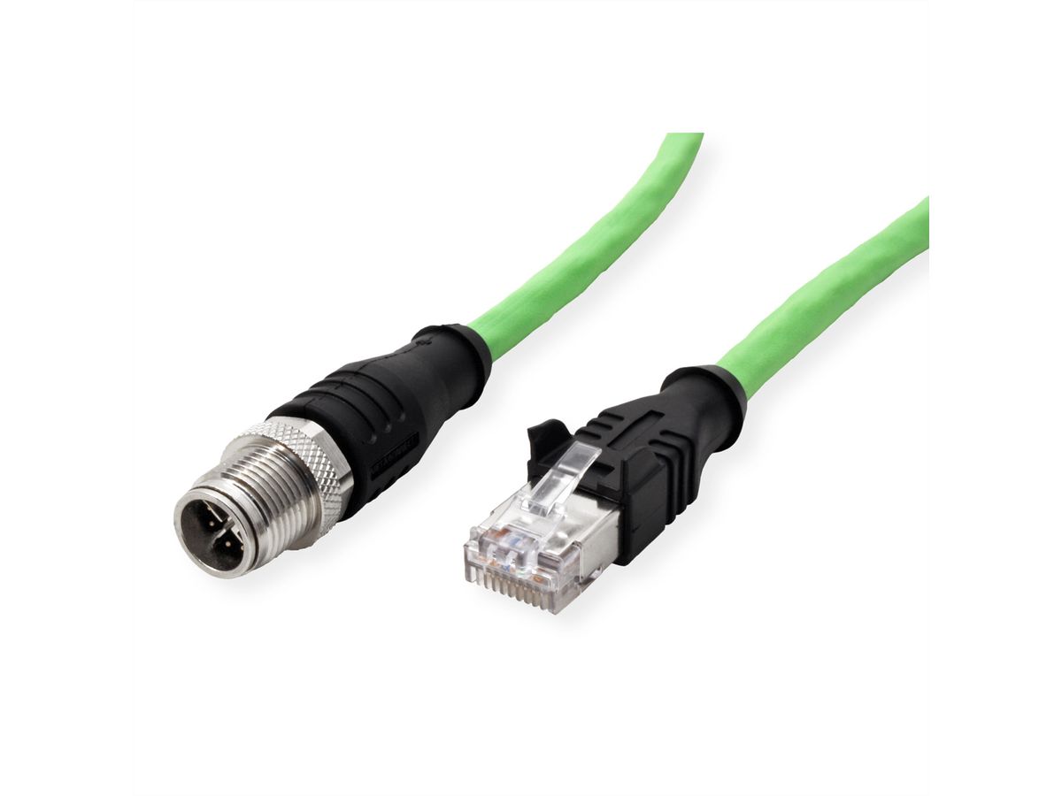 METZ CONNECT Verbindungsleitung M12 ST-RJ45 ST, 8-pol X-kodiert, gerade-gerade, 10 m