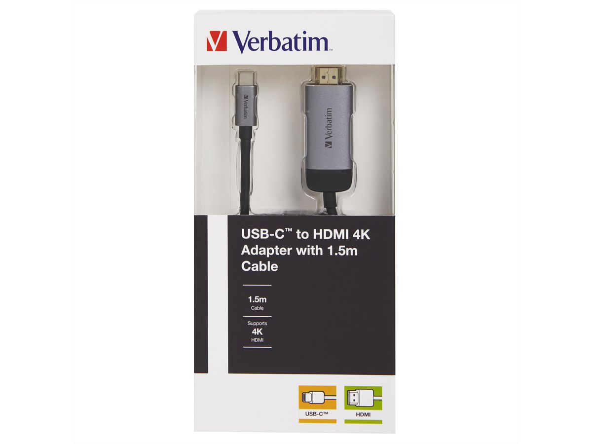 Verbatim Câble USB-C vers HDMI, 1,5m