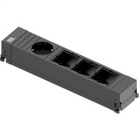 BACHMANN POWER FRAME Medium 1x contact de protection 3x ABD, plastique, Chargeur USB 22W 1xABD 0,2m GST18 INOX
