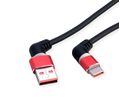 ROLINE USB 2.0 Kabel, Typ-C - Typ-A, ST/ST, 360° Rotation, schwarz / rot, 1 m