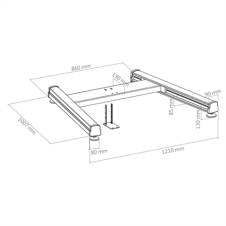 Hagor Plaque de sol CPS - Freestanding Leveling Feet, noir
