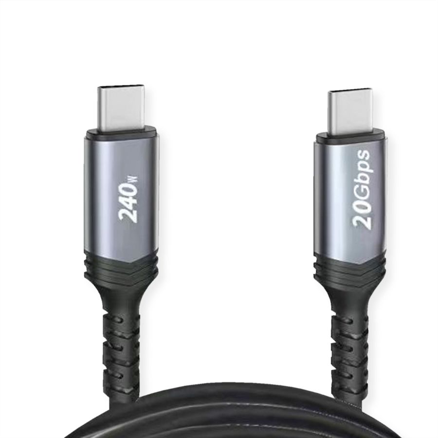 VALUE Câble USB4 Gen2x2, C–C, M/M, 4K UHD-1, 20Gbit/s, 240W, noir, 2 m