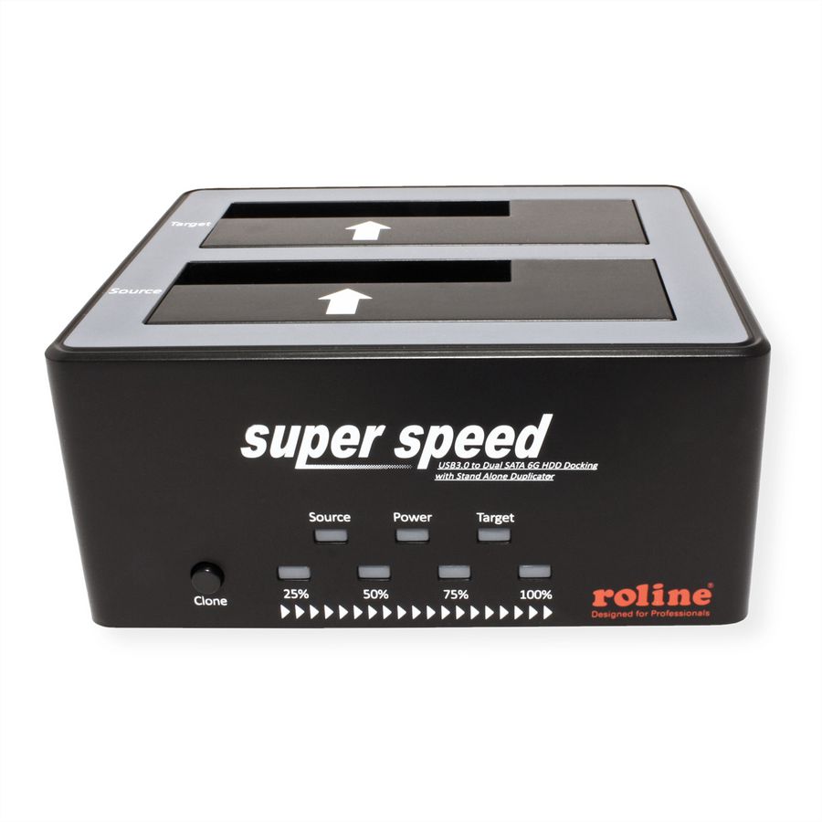 ROLINE 2.5" / 3.5" SATA HDD/SSD Docking Station, USB 3.2 Gen 1, HDD-Clone-Funktion