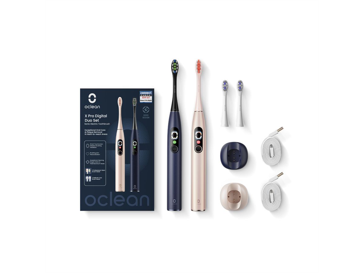 Oclean X Pro Digital Duo Set , gold & blau