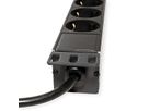 VALUE 19-Zoll-Steckdosenleiste 8fach, 1 HE, Schutzkontakt-Stecker, 1,8 m