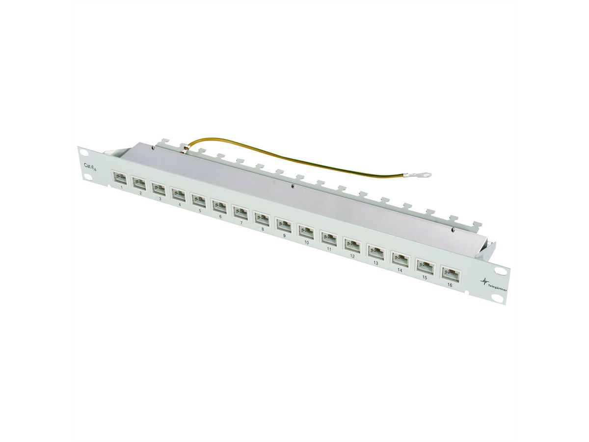 TELEGÄRTNER 19"-Verteiler MPP16 1 HE, Kat.6A (Class EA) (ISO/IEC), 16 Ports