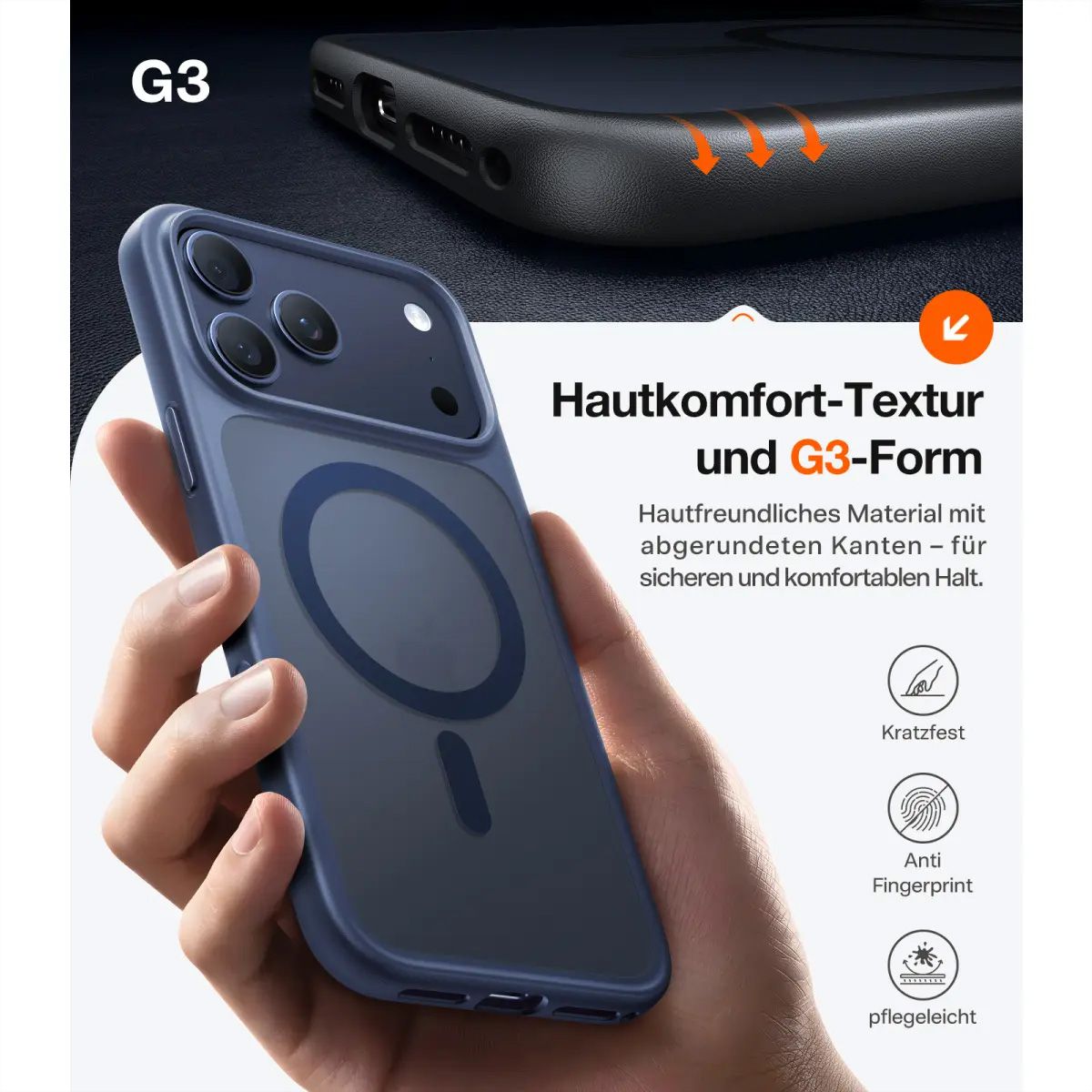 Torras Guardian Case , iPhone 15 Pro Max, MagSafe, bleu