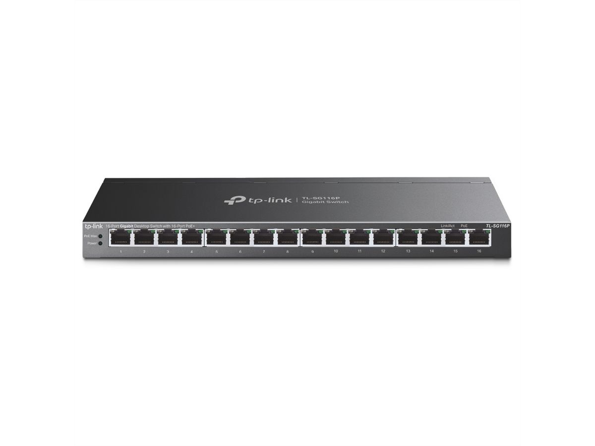 TP-Link TL-SG116P Omada Commutateur Gigabit 16 ports, 16x PoE+