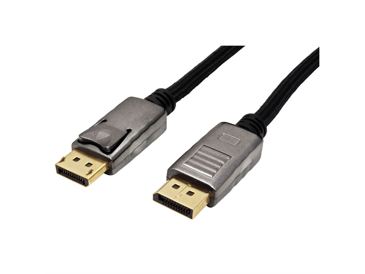 ROLINE DisplayPort Kabel, DP-DP, v1.2, ST - ST, schwarz-metallic, 1 m