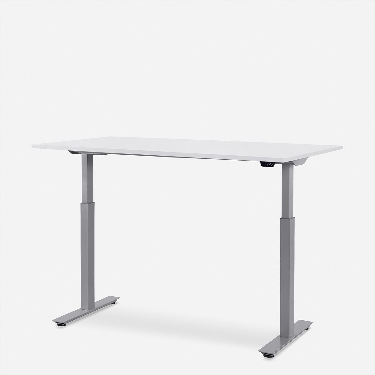 WRK21 Bureau Smart 160 x 80 cm, Hauteur réglable, Blanc uni / Gris