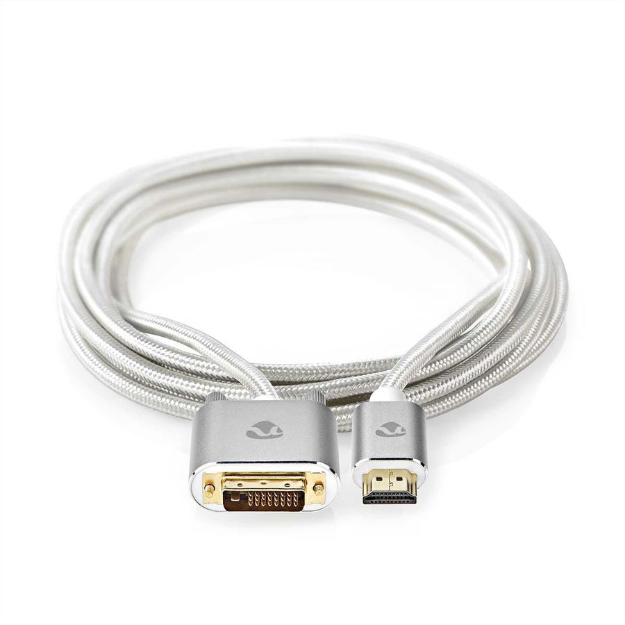 Nedis DVI vers HDMI, ST/ST, argent, 2 m