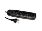 BLANK Steckdosenleiste, 5fach T13, mit Schalter, schwarz