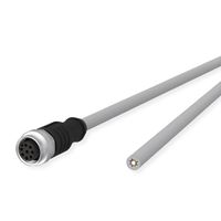 METZ CONNECT Câble de capteur/actionneur M12, codage A, M12 connecteur femelle droit - extrémité ouverte, gris, 10 m
