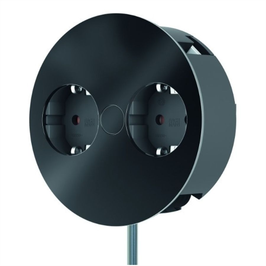 BACHMANN TWIST 2x contact de protection, embouts, fiche de montage à contact de protection, noir, 2 m