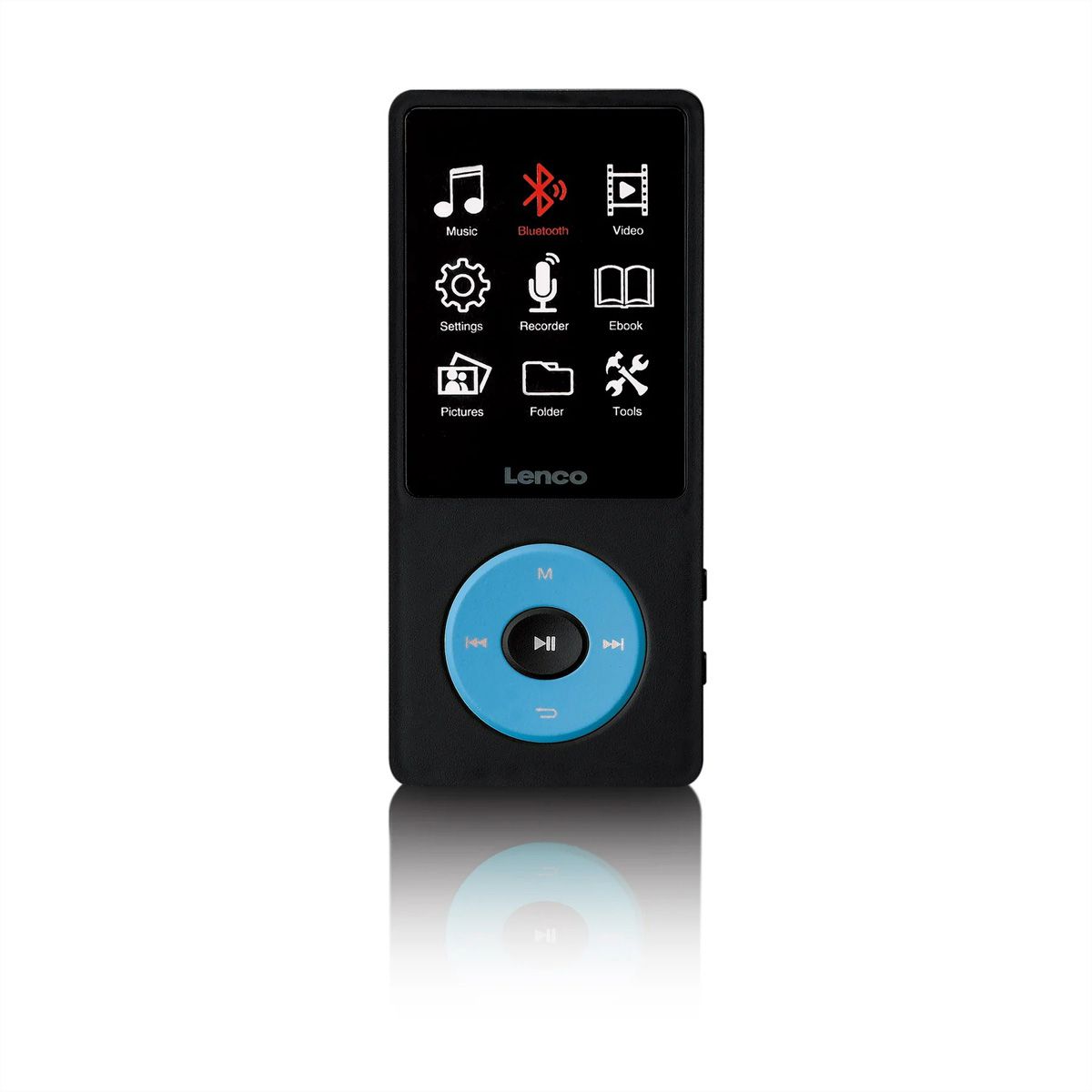 Lenco MP3/MP4-Spieler mit Bluetooth, 8 GB internem Speicher, blau