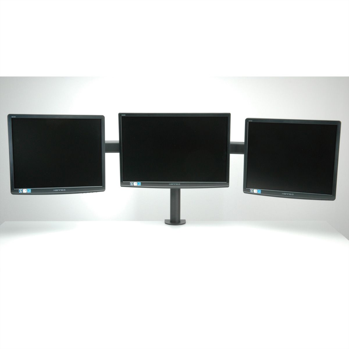 VALUE Bras pour LCD triple, noir, montage sur table