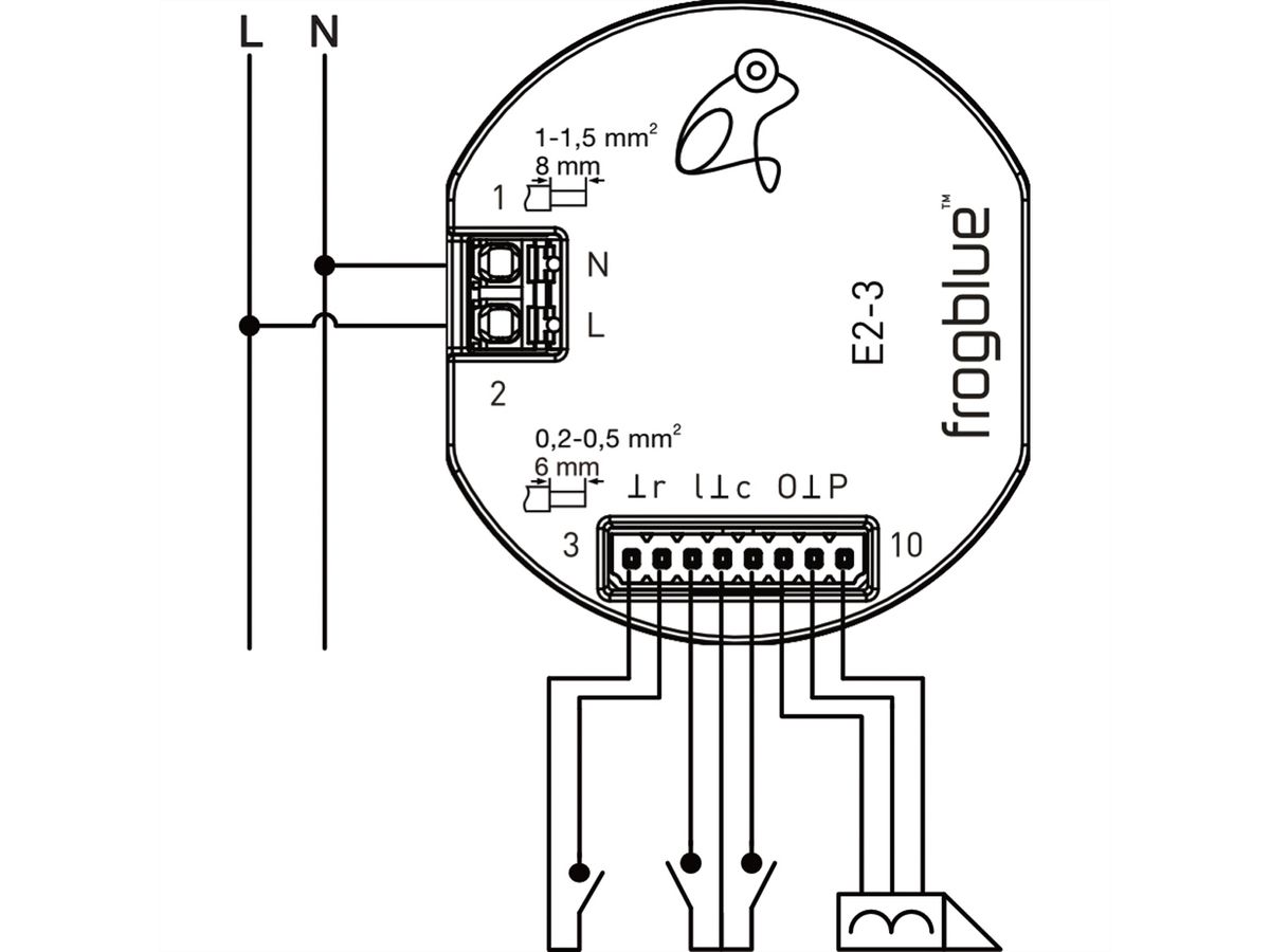 frogblue frogEntry 2-3, module d'ouverture de porte à 2 canaux (12V) avec 3 entrées basse tension