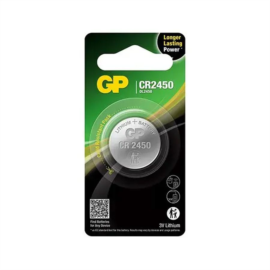 GP Ultra Plus Lithium Knopfzelle CR2450, 2 Stück, Lithium