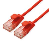 ROLINE GREEN UTP Patchkabel Cat.6A (Class EA), LSOH, slim, rot, 0,5 m