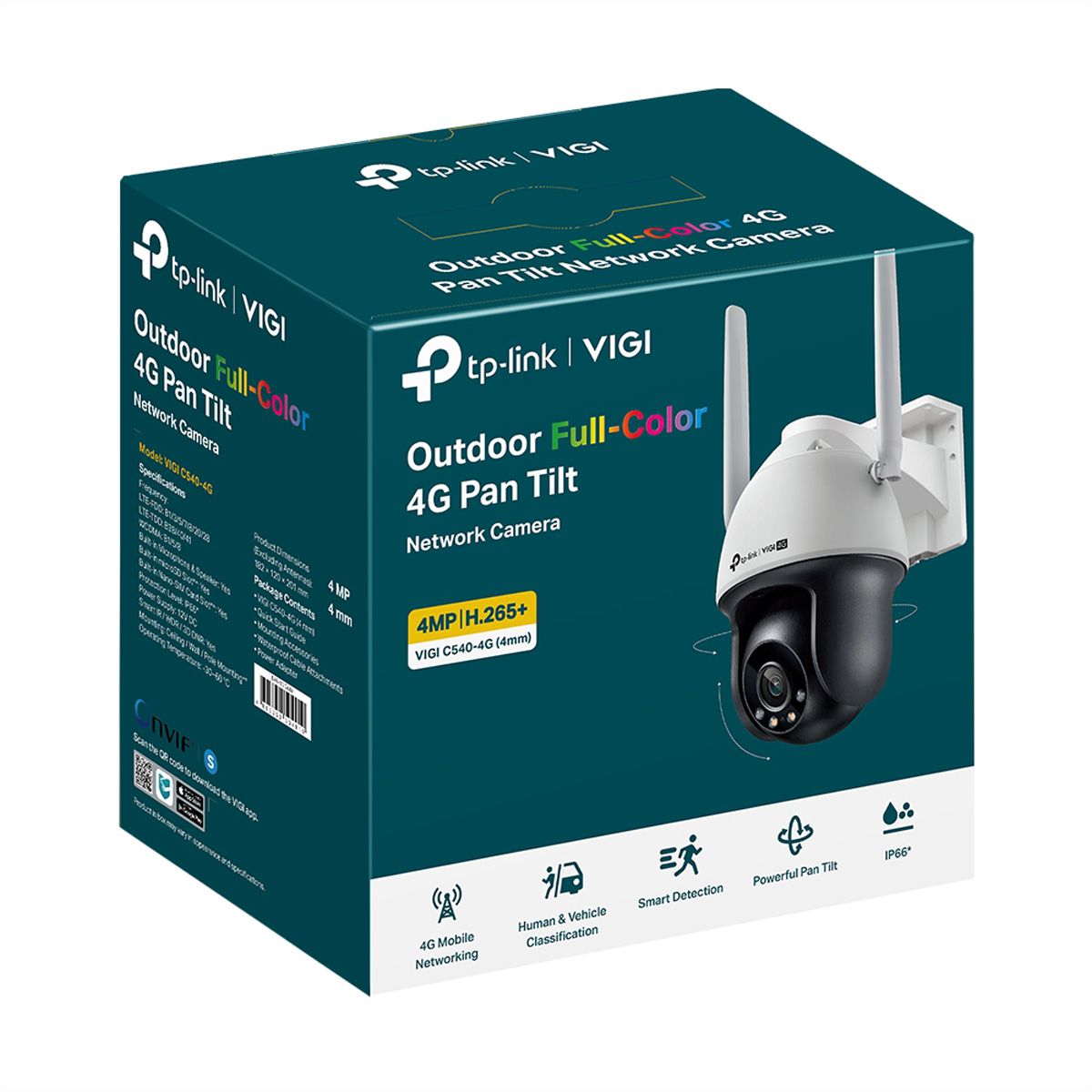 TP-Link VIGI C540-4G(4mm) PT-Kamera 4 MP, 80°, IR-LED 30m, LTE