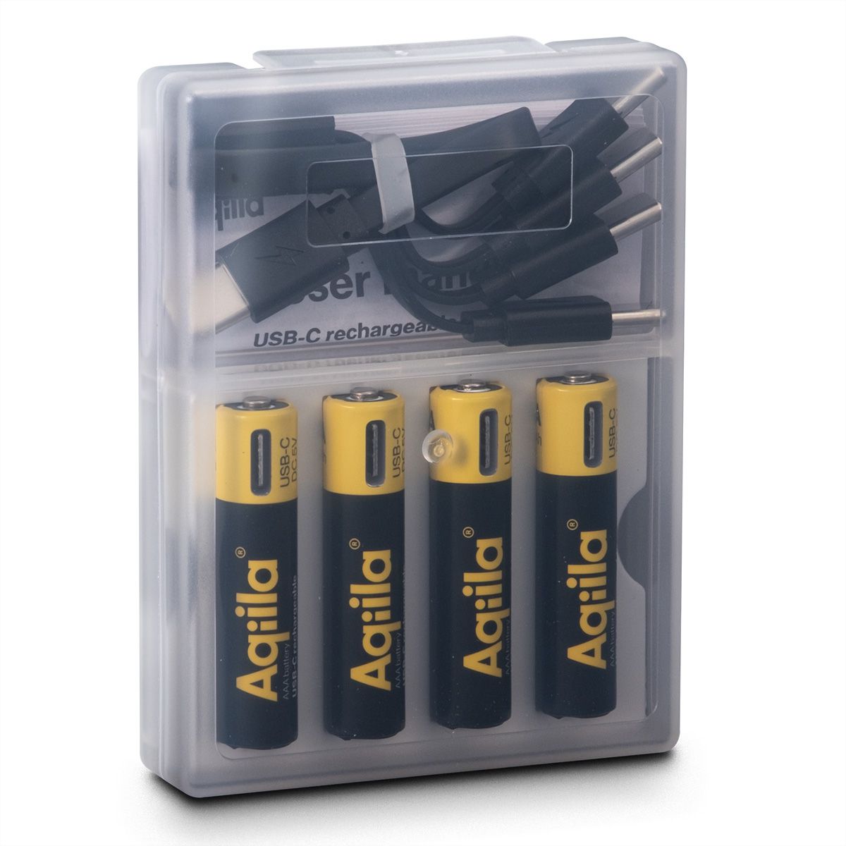Aqiila USB-C Batterie AAA 4x, 600 mAh, 1,5 V