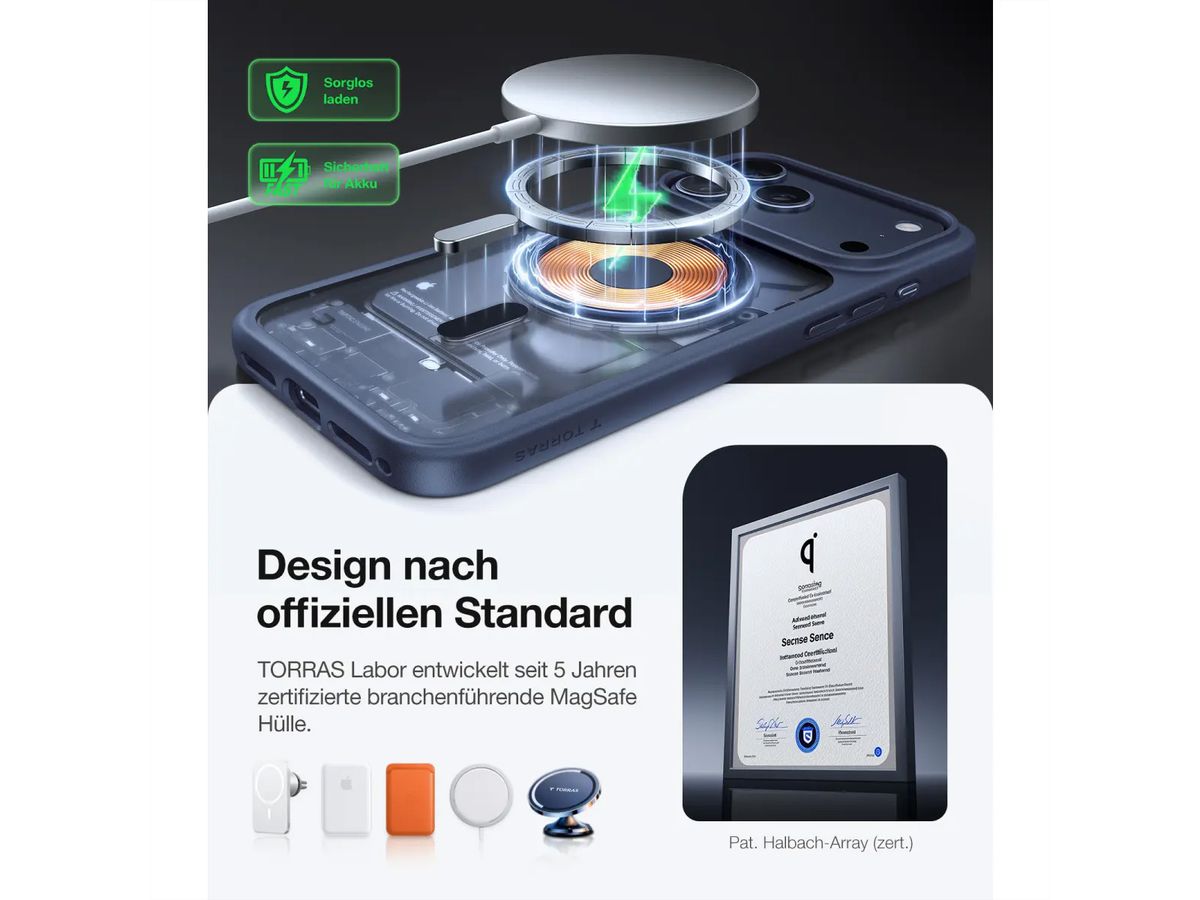 Torras Guardian Case , iPhone 15 Pro Max, MagSafe, bleu