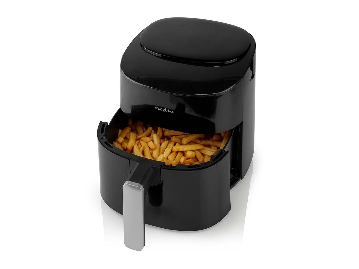 Friteuse à air chaud Nedis XL, 4,2 l, 1300 W, numérique, 8 programmes, , noir