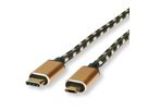 ROLINE GOLD Câble USB 2.0, USB C mâle - Micro USB B mâle, 3 m