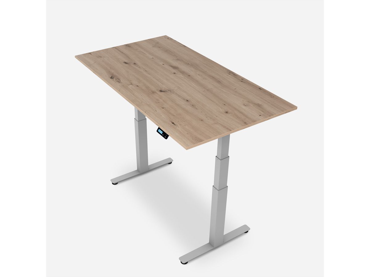 WRK21 Schreibtisch Work 160 x 80 cm, Höhenverstellbar, Kendal Eiche / Grau