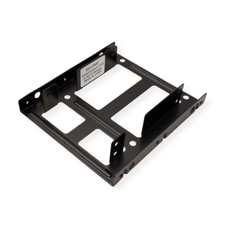 ROLINE Adaptateur de montage HDD/SSD 3.5" pour 2x HDD/SSD 2.5", métal, noir, noir
