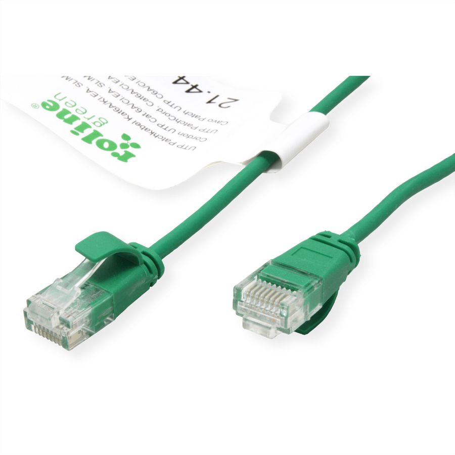 ROLINE GREEN UTP Patchkabel Cat.6A (Class EA), LSOH, slim, grün, 2 m