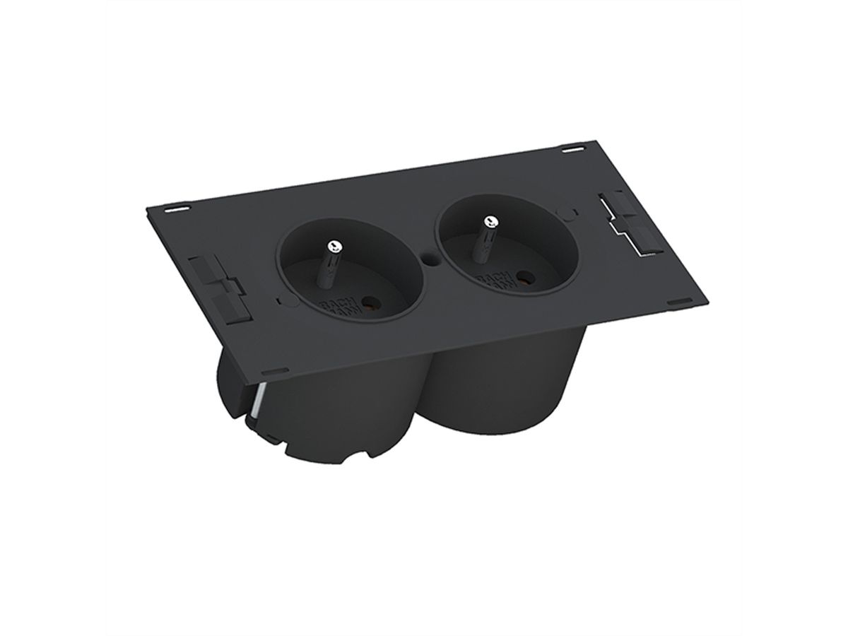 BACHMANN DUE 2xUTE courant 2,0m AEH, noir, 2 m