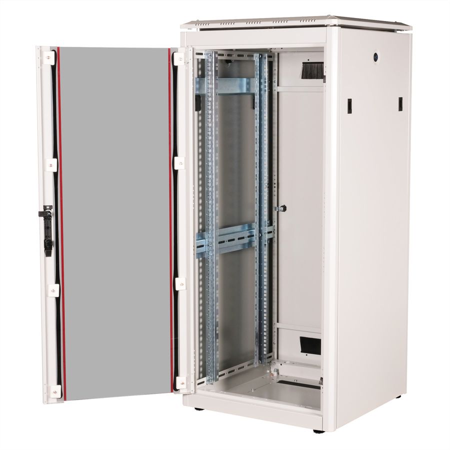 ROLINE 19-Zoll Netzwerkschrank Pro 26 HE, 600x600 BxT Glastür grau
