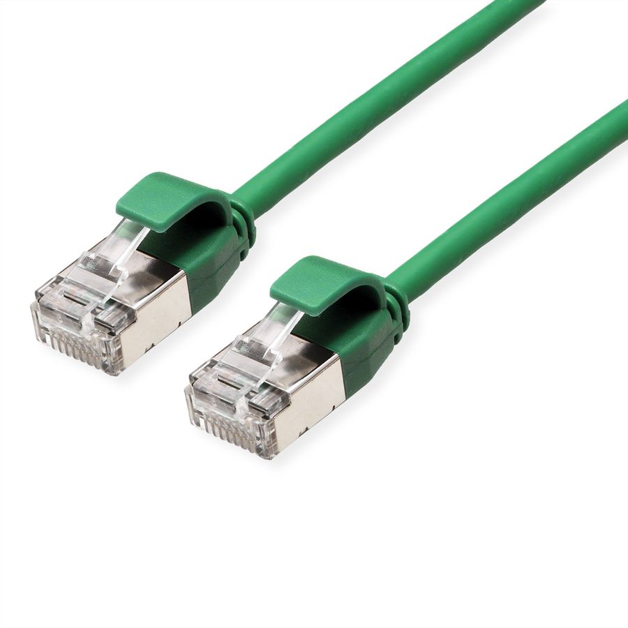 ROLINE Cordon DataCenter U/FTP Cat.6A (Classe EA), LSOH, slim, vert, 3 m