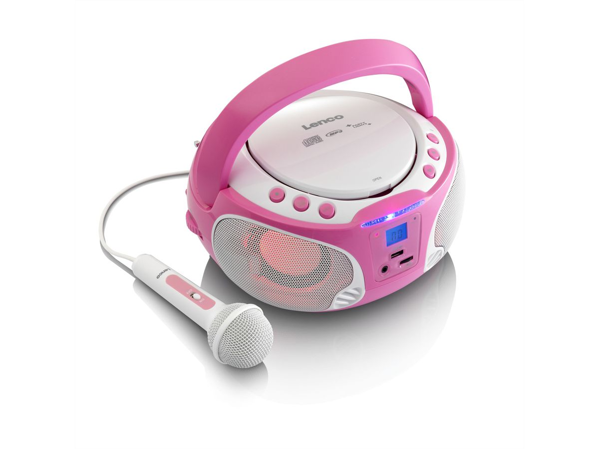 Lenco Lecteur CD SCD-650, Rose, effet de lumière