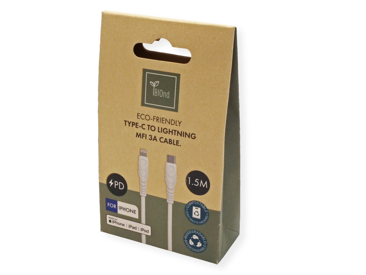 BIOnd BIO-12-TMF Câble USB-C vers 8PIN 3A, 1,5 m