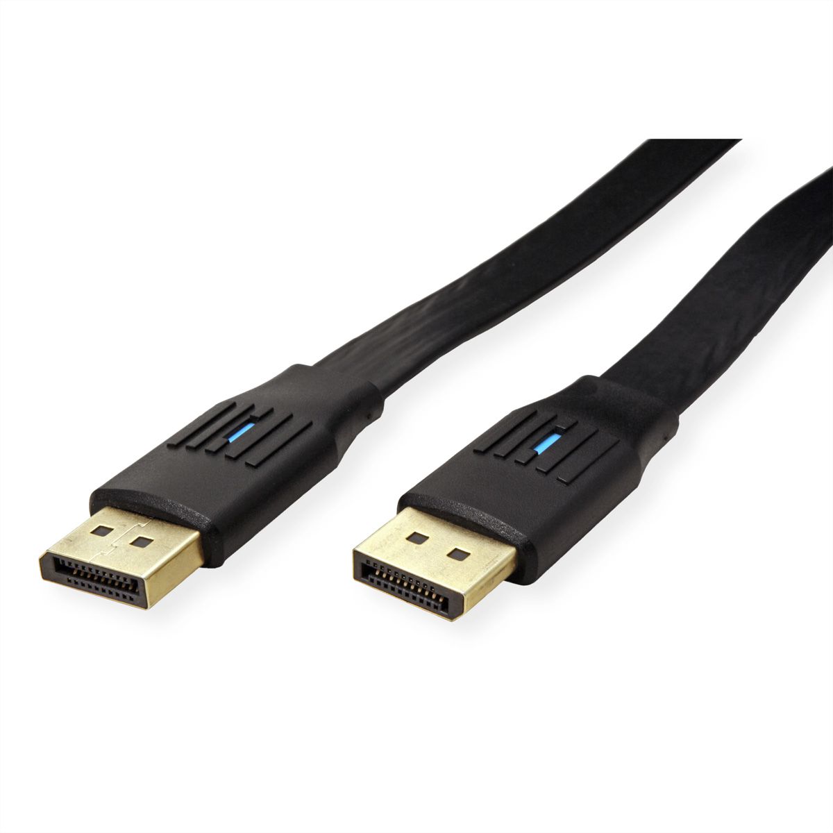 VALUE DisplayPort Kabel, v1.4, flach, DP ST/ST, schwarz, 1 m