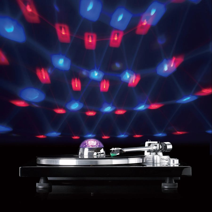Stabilisateur de platine vinyle Lenco, Effets lumineux RGB, boule à facettes